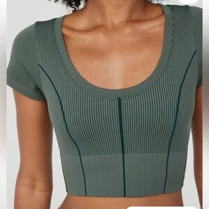 Aerie Offline seamless ribbed copped tee